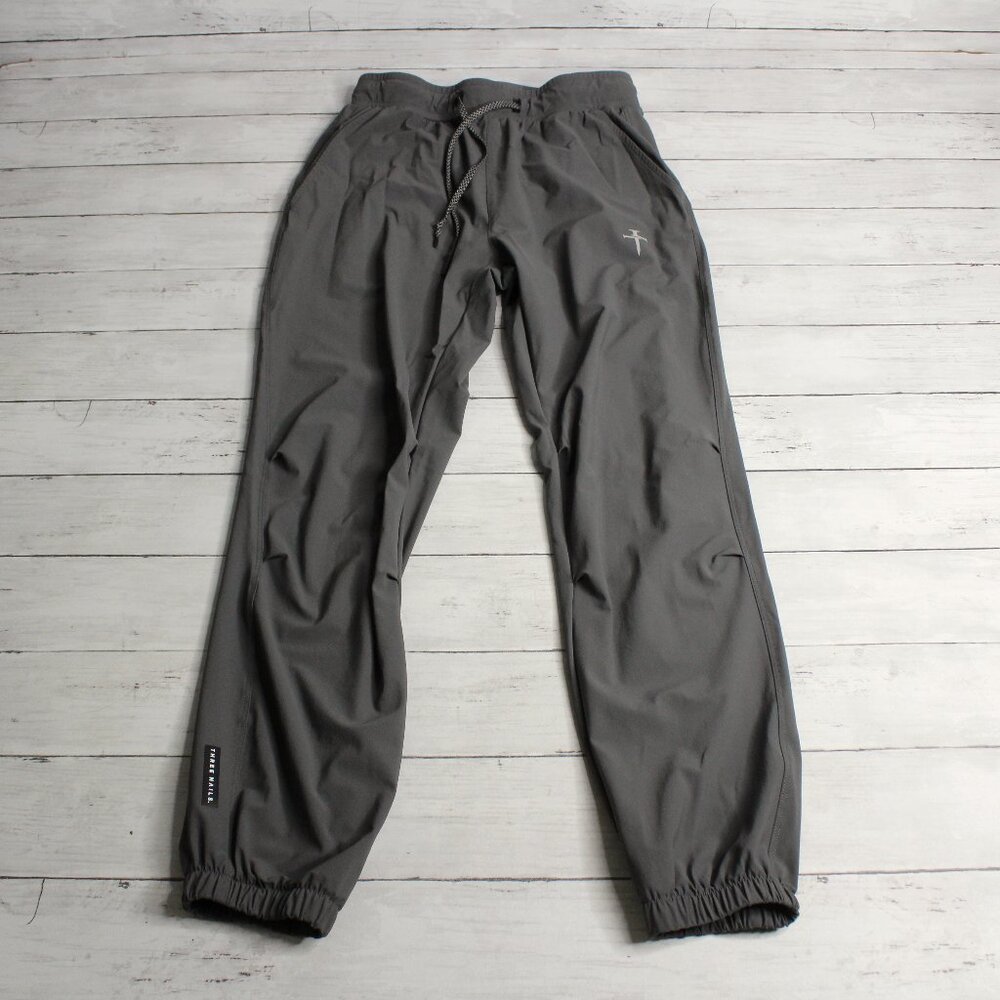 Men's Three Nails Jogger Pants Size S Gray Lightweight Christian Activewear
